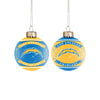 Los Angeles Chargers NFL 2 Pack Glass Ball Ornament Set
