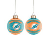 Miami Dolphins NFL 2 Pack Glass Ball Ornament Set