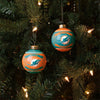 Miami Dolphins NFL 2 Pack Glass Ball Ornament Set