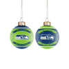 Seattle Seahawks NFL 2 Pack Glass Ball Ornament Set