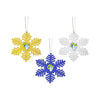 Los Angeles Rams NFL 3 Pack Metal Glitter Snowflake Ornament