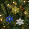 Los Angeles Rams NFL 3 Pack Metal Glitter Snowflake Ornament