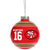 NFL Retired Player Glass Ball Ornament San Francisco 49ers J Montana #16