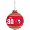 NFL Retired Player Glass Ball Ornament San Francisco 49ers J Rice #80