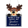 New York Yankees Team Logo Reindeer With Sign Holiday Tree Ornament