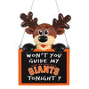 San Francisco Giants Team Logo Reindeer With Sign Holiday Tree Ornament