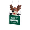 Michigan State Spartans NCAA Reindeer With Sign Ornament
