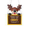 Wyoming Cowboys NCAA Reindeer With Sign Ornament