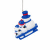 Kansas Jayhawks NCAA Sledding Snowmen Ornament