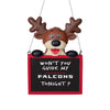 Atlanta Falcons NFL Team Logo Reindeer With Sign Holiday Tree Ornament