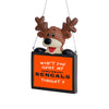 Cincinnati Bengals NFL Team Logo Reindeer With Sign Holiday Tree Ornament