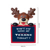Houston Texans NFL Team Logo Reindeer With Sign Holiday Tree Ornament
