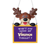 Minnesota Vikings NFL Team Logo Reindeer With Sign Holiday Tree Ornament