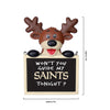 New Orleans Saints NFL Team Logo Reindeer With Sign Holiday Tree Ornament