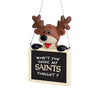 New Orleans Saints NFL Team Logo Reindeer With Sign Holiday Tree Ornament