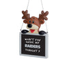 Las Vegas Raiders NFL Team Logo Reindeer With Sign Holiday Tree Ornament