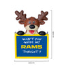 Los Angeles Rams NFL Reindeer With Sign Ornament