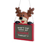 Tampa Bay Buccaneers NFL Team Logo Reindeer With Sign Holiday Tree Ornament