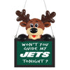 New York Jets NFL Reindeer With Sign Ornament - Version 2