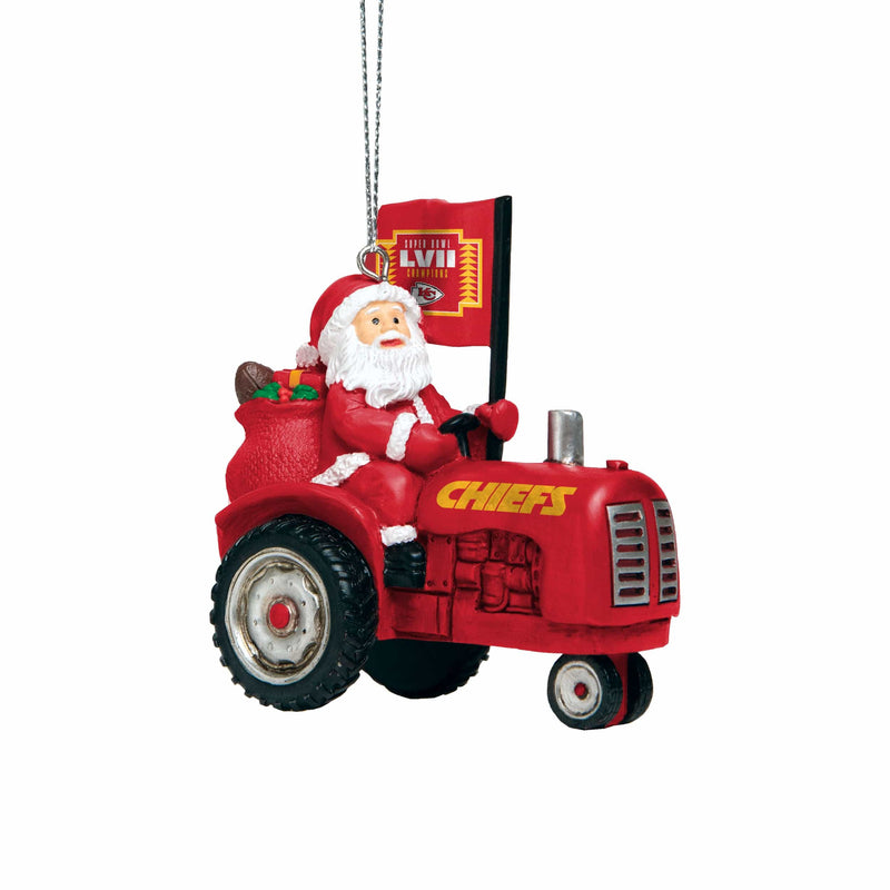 Kansas City Chiefs NFL Super Bowl LVII Champions Santa Riding Tractor