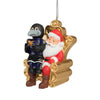 Baltimore Ravens NFL Mascot On Santa's Lap Ornament - Poe