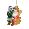 Seattle Seahawks NFL Mascot On Santa's Lap Ornament - Blitz