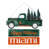 Miami Hurricanes NCAA Wooden Truck With Tree Sign