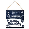 Seattle Seahawks NFL Happy Holidays Banner Sign