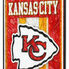 Kansas City Chiefs NFL Team Stripe Stain Glass Sign