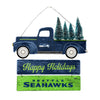 Seattle Seahawks NFL Wooden Truck With Tree Sign