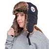Pittsburgh Steelers NFL Big Logo Trapper Hat With Face Cover