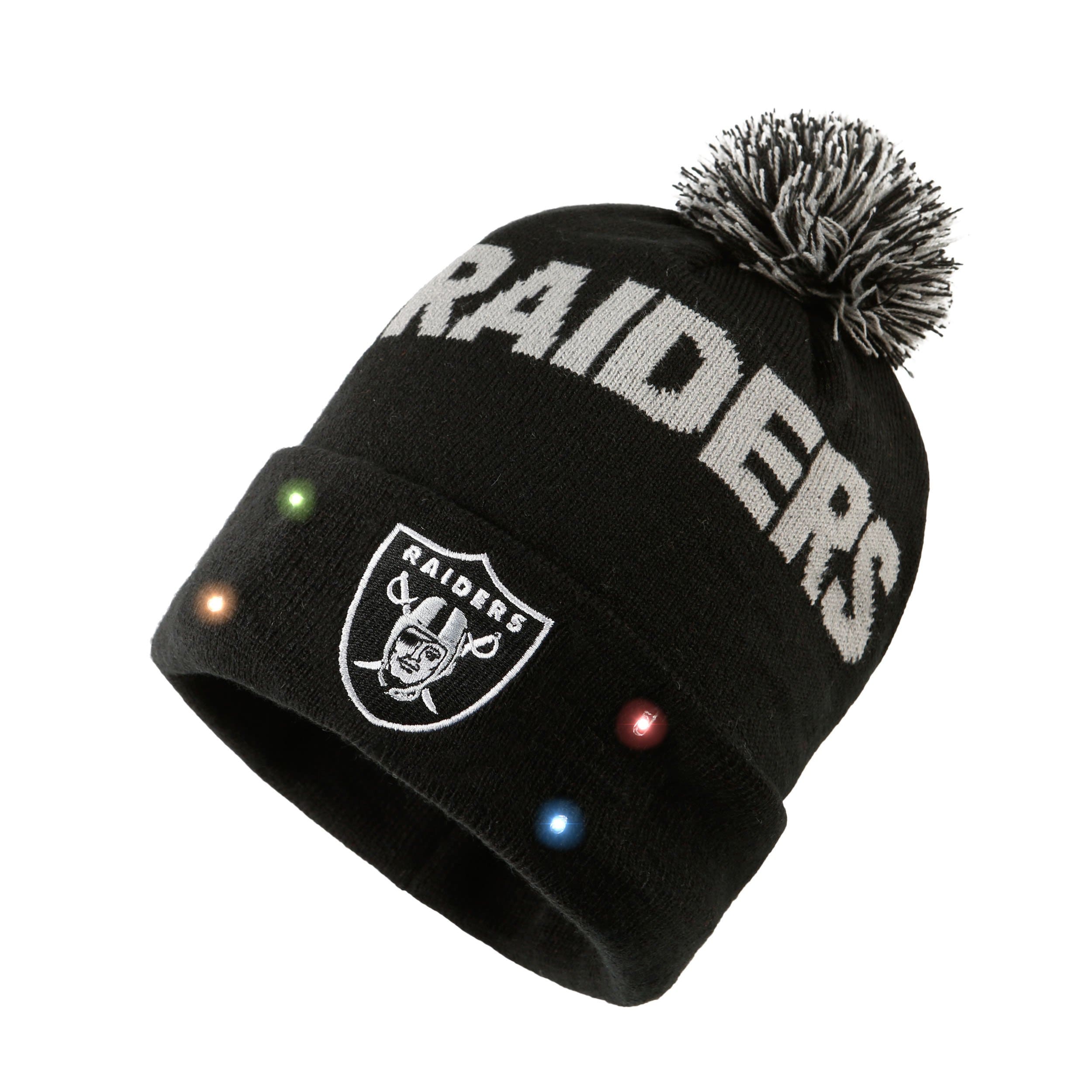 Las Vegas Raiders NFL Cropped Logo Light Up Knit Beanie