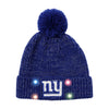 New York Giants Womens NFL Glitter Knit Light Up Beanie