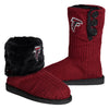 Atlanta Falcons NFL Womens Knit Team Color High End Button Boot Slippers