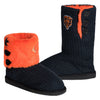 Chicago Bears NFL Womens Knit Team Color High End Button Boot Slippers