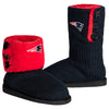New England Patriots NFL Womens Knit Team Color High End Button Boot Slippers