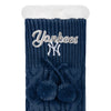 New York Yankees MLB Womens Cable Knit Footy Slipper Socks