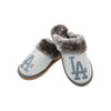 Los Angeles Dodgers MLB Womens Glitter Open Back Fur Moccasin Slippers
