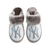 New York Yankees MLB Womens Glitter Open Back Fur Moccasin Slippers