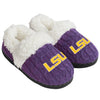 LSU Tigers NCAA Womens Team Color Fur Moccasin Slippers