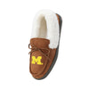 Michigan Wolverines NCAA Womens Tan Moccasin Slippers