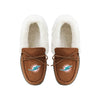 Miami Dolphins NFL Womens Tan Moccasin Slippers