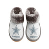 Dallas Cowboys NFL Womens Glitter Open Back Fur Moccasin Slippers