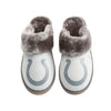 Indianapolis Colts NFL Womens Glitter Open Back Fur Moccasin Slippers