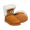 Green Bay Packers NFL Womens White Fur Boots