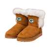 Green Bay Packers NFL Womens White Fur Boots