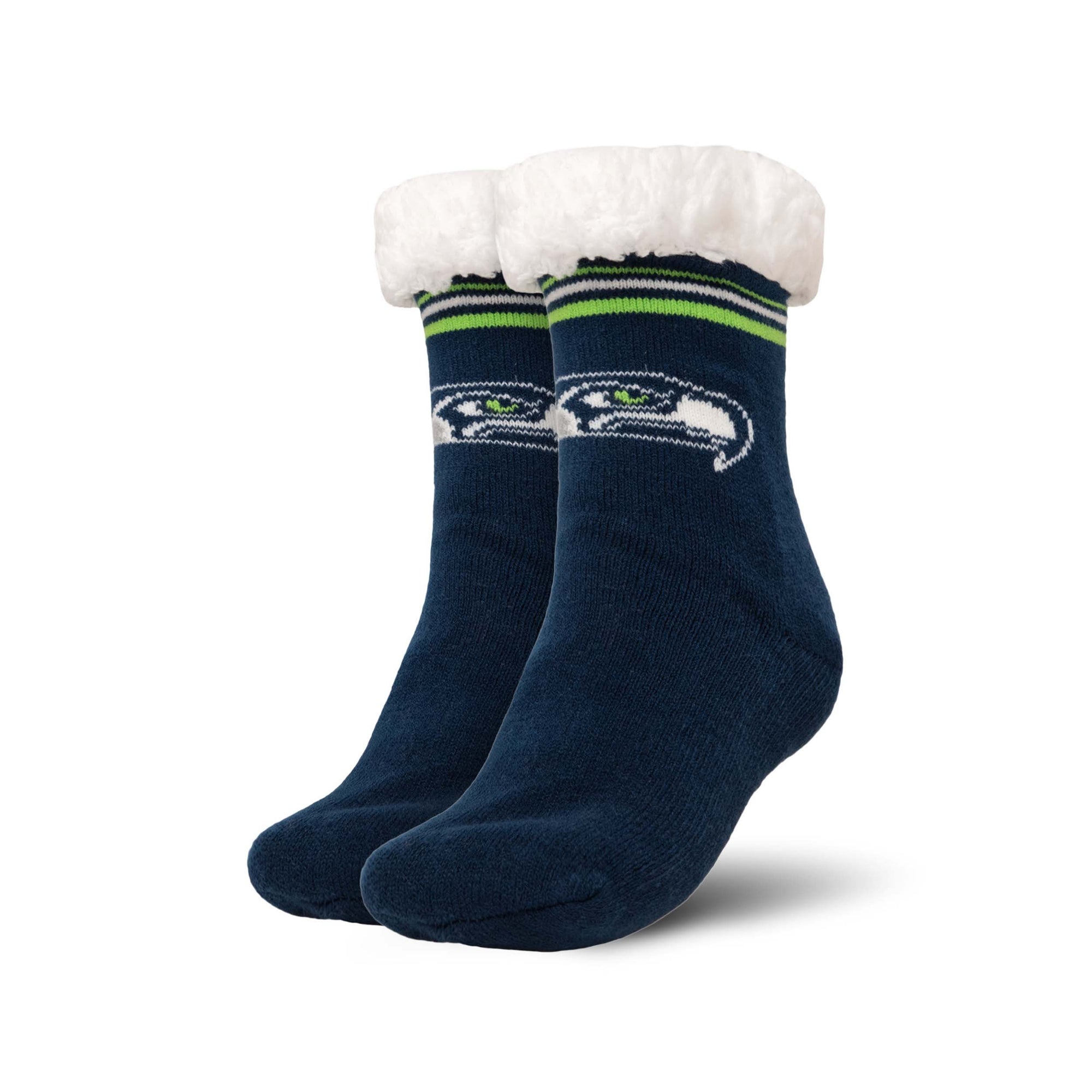Nfl Pattern Socks NFL Womens Stripe Logo Tall Footy Slipper Socks - Pick Your Team!