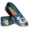 Green Bay Packers NFL Womens Floral Canvas Shoes