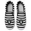 Las Vegas Raiders NFL Womens Striped Slip-On Canvas Shoes
