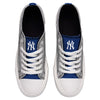 New York Yankees MLB Womens Glitter Low Top Canvas Shoes